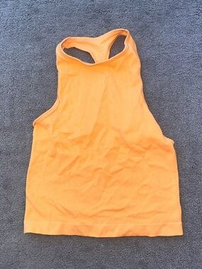 Free People Bright Orange Racerback Tank | M/L | Fitted Stretch Summer Top